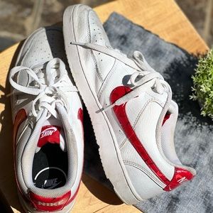 Nike Court Royal Low Top | Men’s Size 9 | White Base with Red and Black Accents
